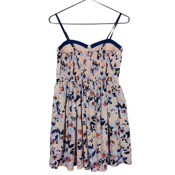 Band of Gypsies Floral Mini Dress - Cream and Blue - Picture 7 of 12